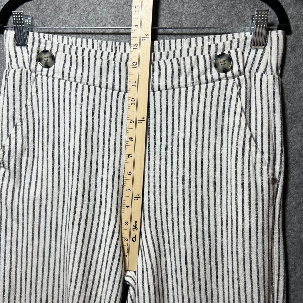 Definitions‎ d.jea Womens Medium Striped Linen Blend Wide Leg Pants Black White - Picture 9 of 10